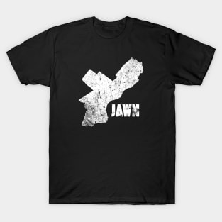 Philly Jawn Philadelphia Map Distressed Gritty Retro Style T-Shirt